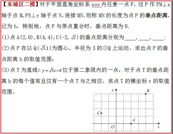 2020年北京东城区中考二模28题“垂点距离”深度解析